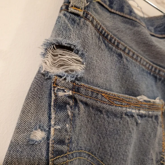 Levi's Big E Cropped Cuffed Selvedge Jean's Size 30x25.5 RARE